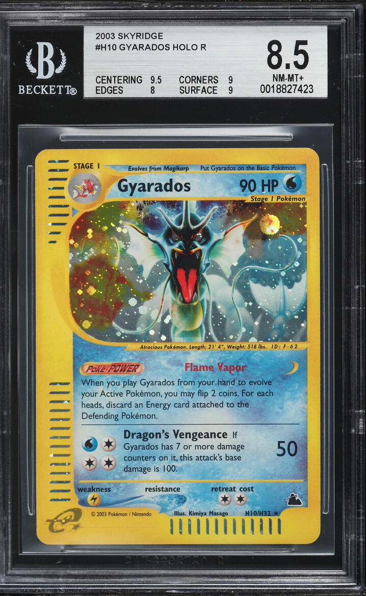 2003 Pokemon Skyridge Holo Gyarados #H10 BGS 8.5 NM-MT+