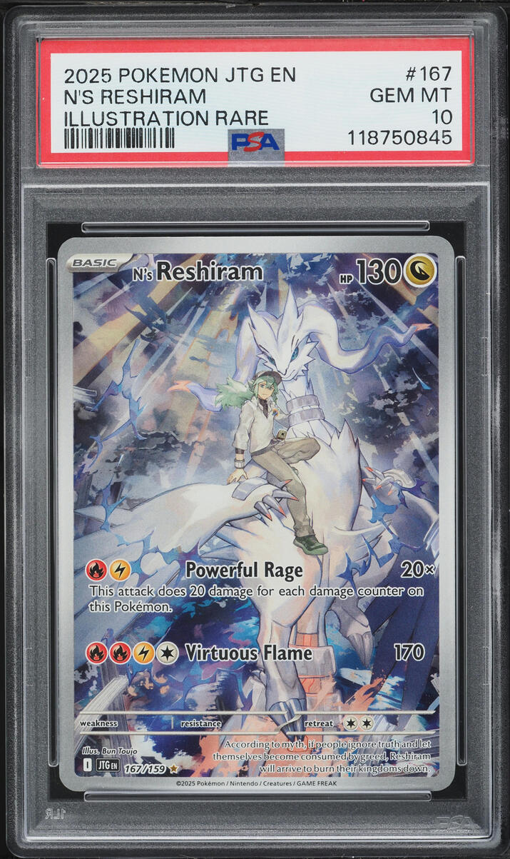 2025 Pokemon Scarlet & Violet Journey Together IR N's Reshiram #167 PSA 10 GEM MINT