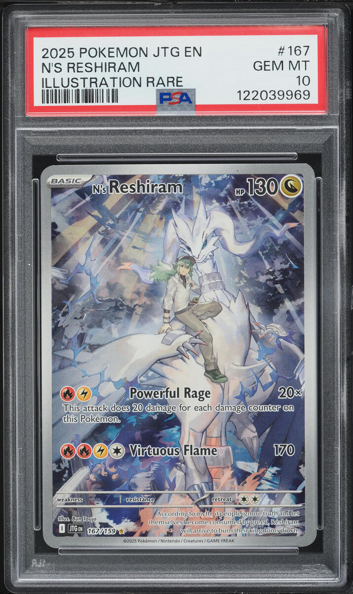 2025 Pokemon Scarlet & Violet Journey Together IR N's Reshiram #167 PSA 10 GEM MINT