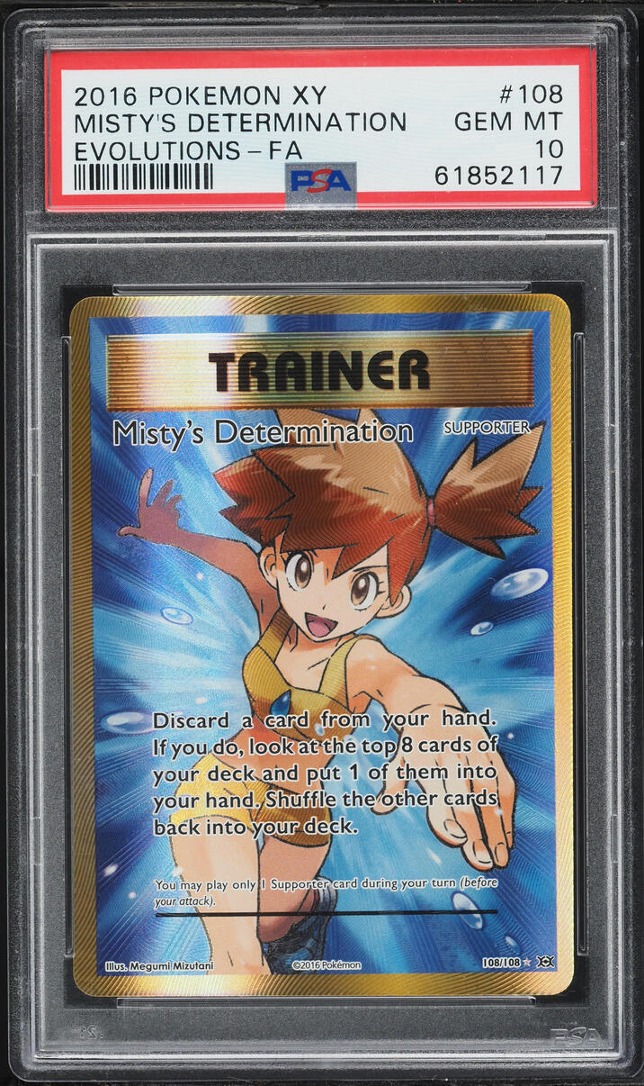 2016 Pokemon XY Evolutions Full Art Misty's Determination #108 PSA 10 GEM MINT