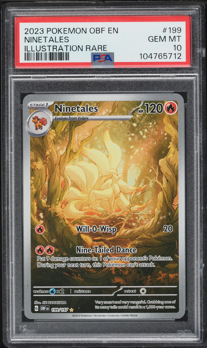 2023 Pokemon Scarlet & Violet Obsidian Flames IR Ninetales #199 PSA 10 GEM MINT