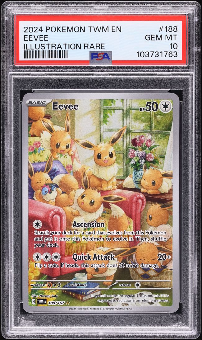 2024 Pokemon Scarlet & Violet Twilight Masquerade IR Eevee #188 PSA 10 GEM MINT