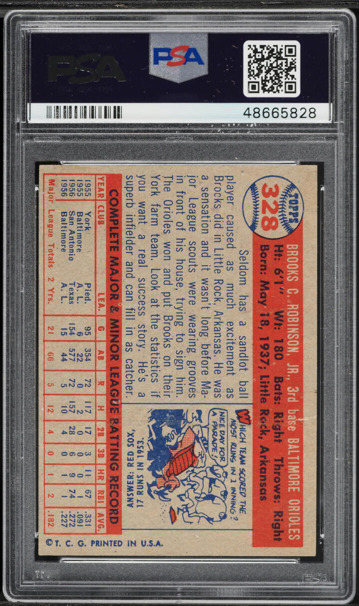 1957 Topps Brooks Robinson ROOKIE #328 PSA 1 PR