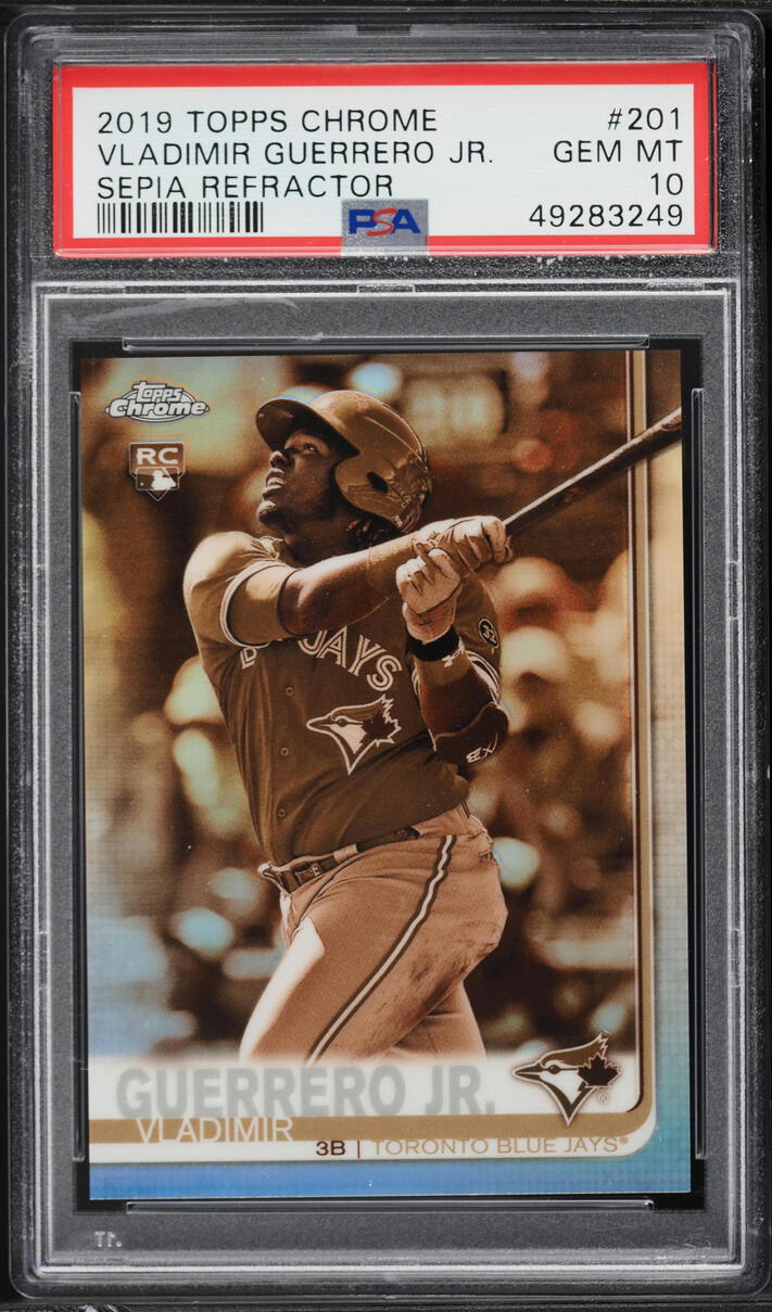 2019 Topps Chrome Sepia Refractor Vladimir Guerrero Jr. ROOKIE #201 PSA 10 GEM MINT