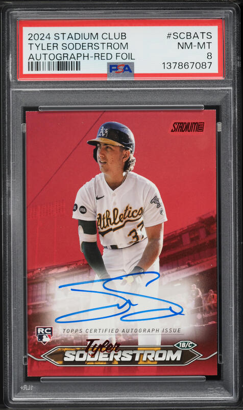 2024 Stadium Club Base Red Foil Tyler Soderstrom ROOKIE AUTO /50 