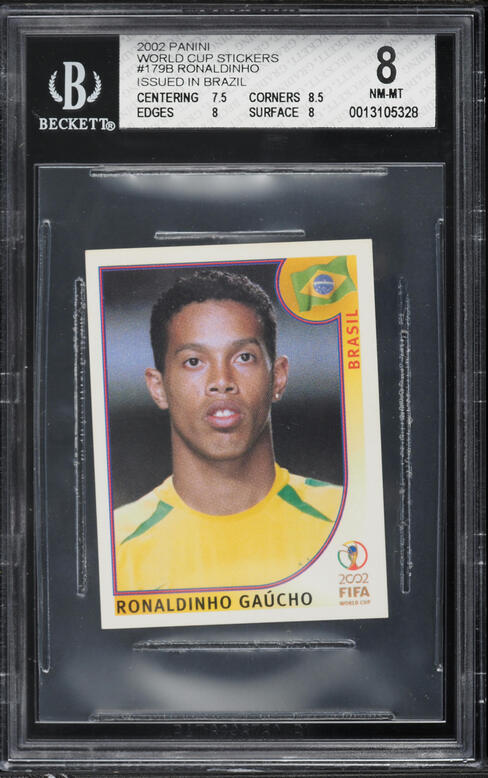 2002 Panini World Cup Stickers Brasil #169 CGC 8 NM-MT on Fanatics