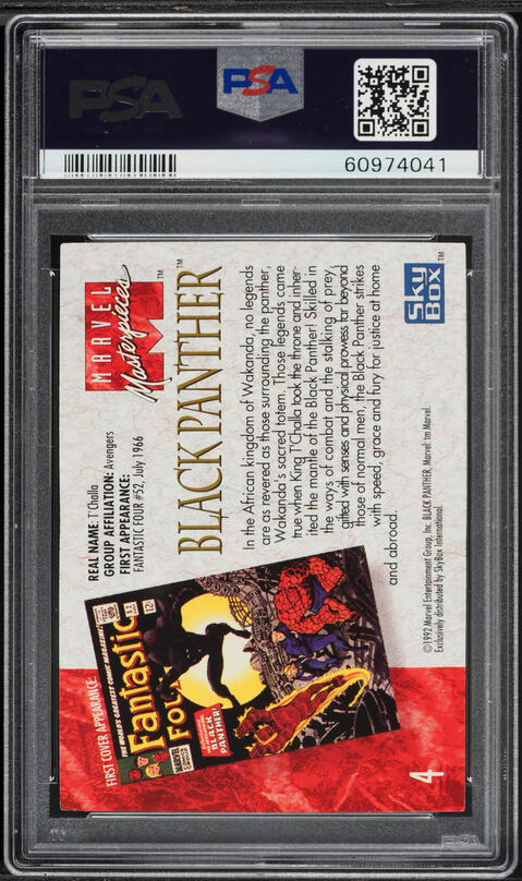 1992 Skybox Marvel Masterpieces Black Panther #4 PSA 10 GEM MINT