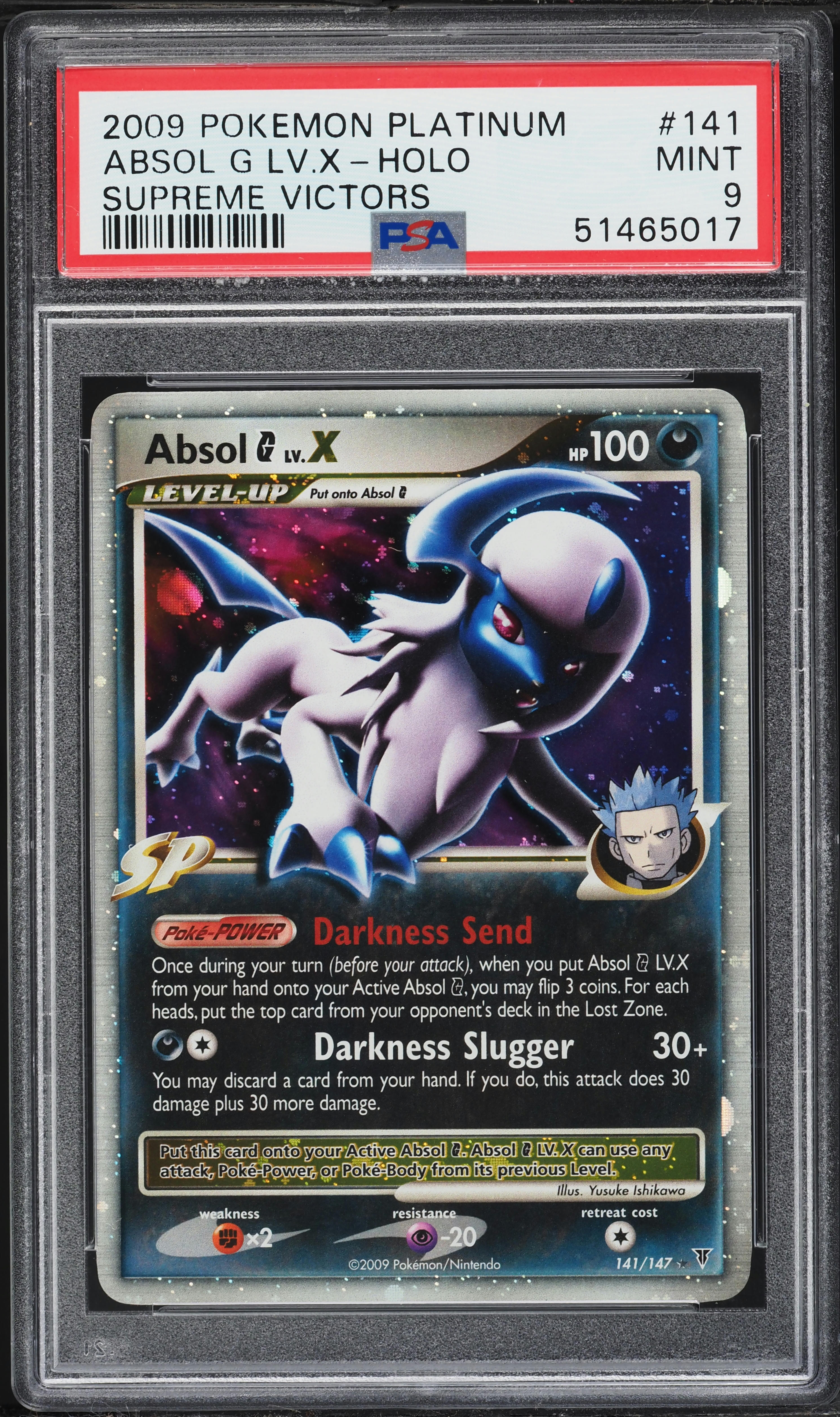 2009 Pokemon Platinum Supreme Victors Holo Absol G LV.X #141 PSA 9