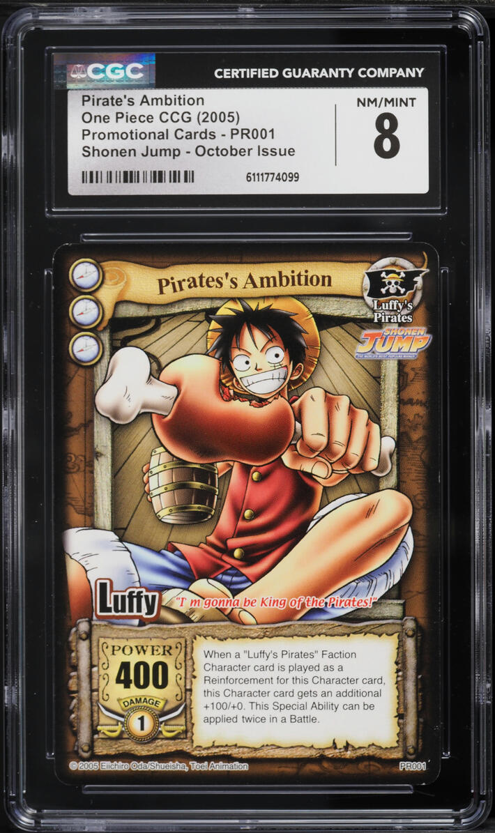 2005 One Piece CCG Promotional Cards Shonen Jump October Issue Pirate's  Ambition #PR001 CGC 8 on Fanatics Collect