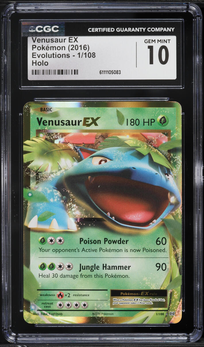 2016 Pokemon XY Evolutions Holo Venusaur EX #1 CGC 10 GEM MINT
