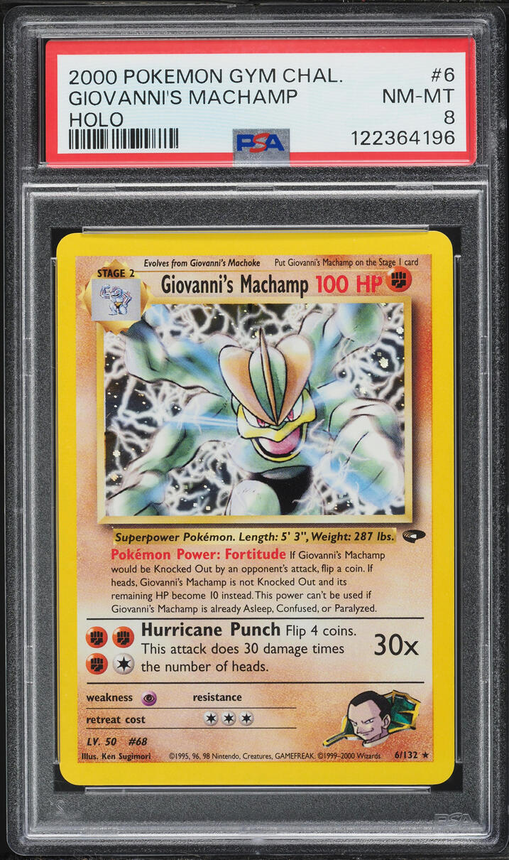 2000 Pokemon Gym Challenge Holo Giovanni's Machamp #6 PSA 8 NM-MT
