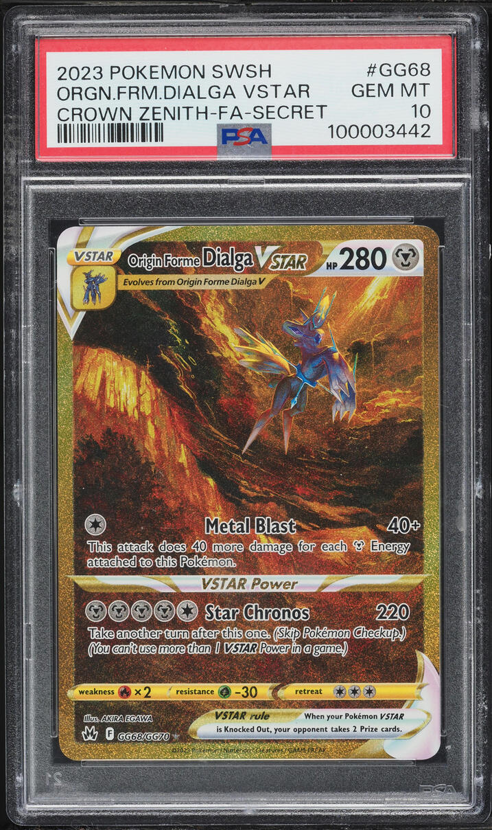 2023 Pokemon SWSH Crown Zenith Gold Rare Origin Forme Dialga VSTAR #GG68 PSA 10 GEM MINT