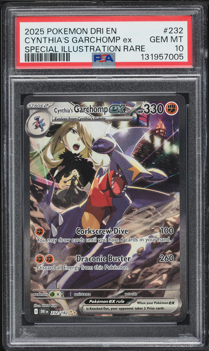 2025 Pokemon Scarlet & Violet Destined Rivals SIR Cynthia's Garchomp ex #232 PSA 10 GEM MINT