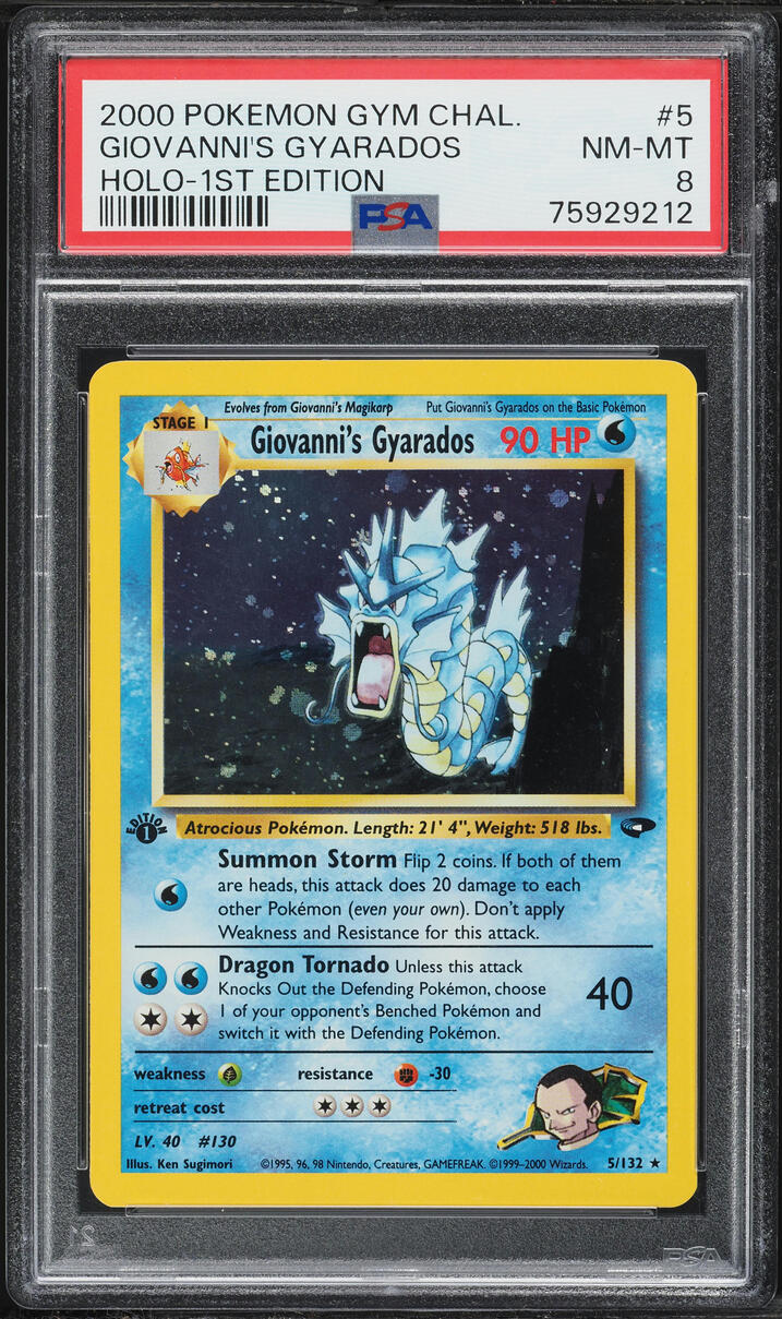 2000 Pokemon Gym Challenge 1st Edition Holo Giovanni's Gyarados #5 PSA 8 NM-MT