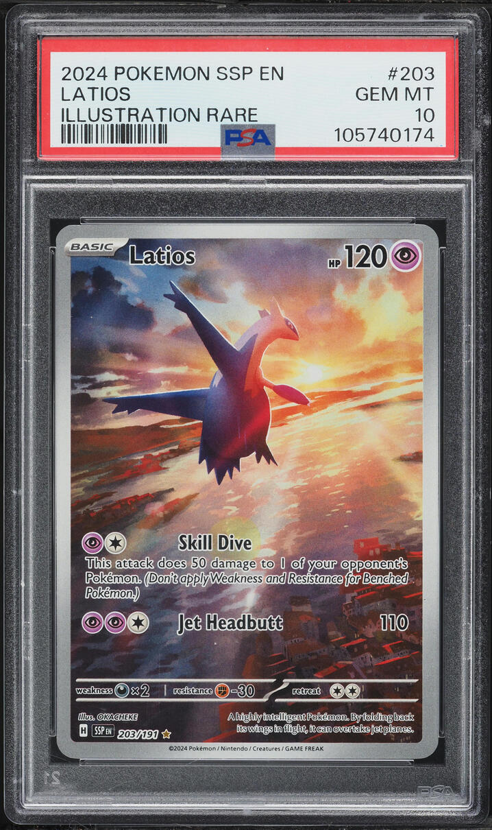 2024 Pokemon Scarlet & Violet Surging Sparks IR Latios #203 PSA 10 GEM MINT