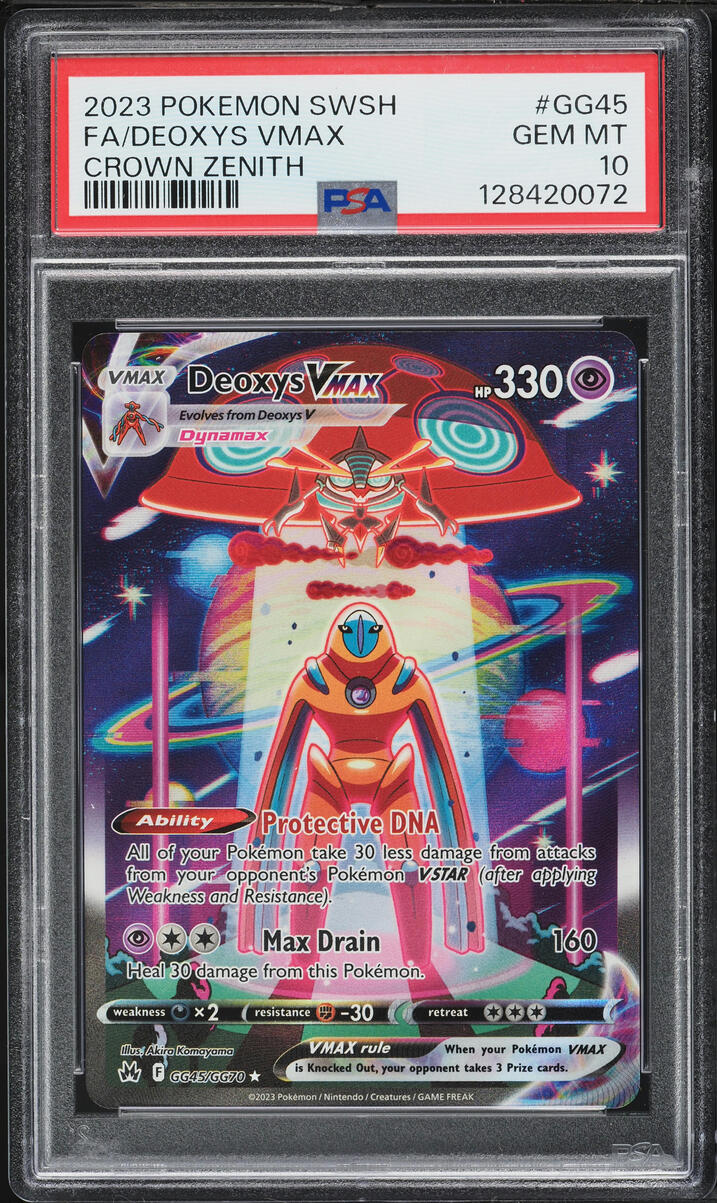 2023 Pokemon Sword & Shield Crown Zenith Full Art Deoxys VMAX #GG45 PSA 10 GEM MINT