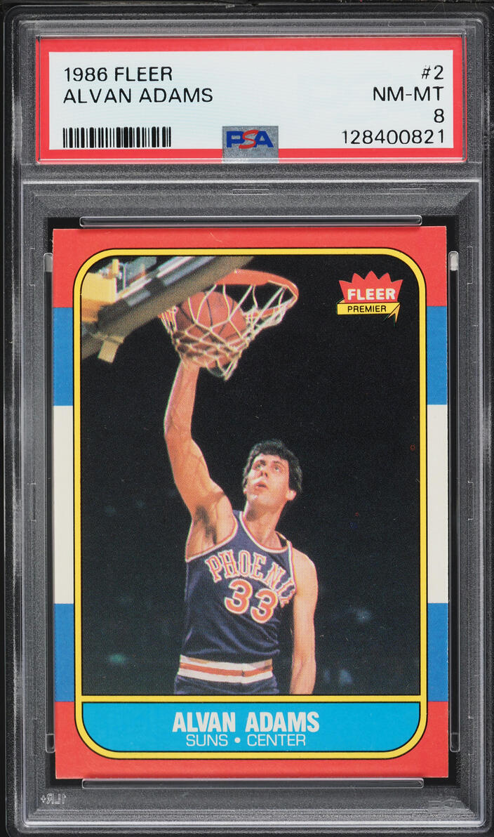 1986 Fleer Basketball Alvan Adams #2 PSA 8 NM-MT