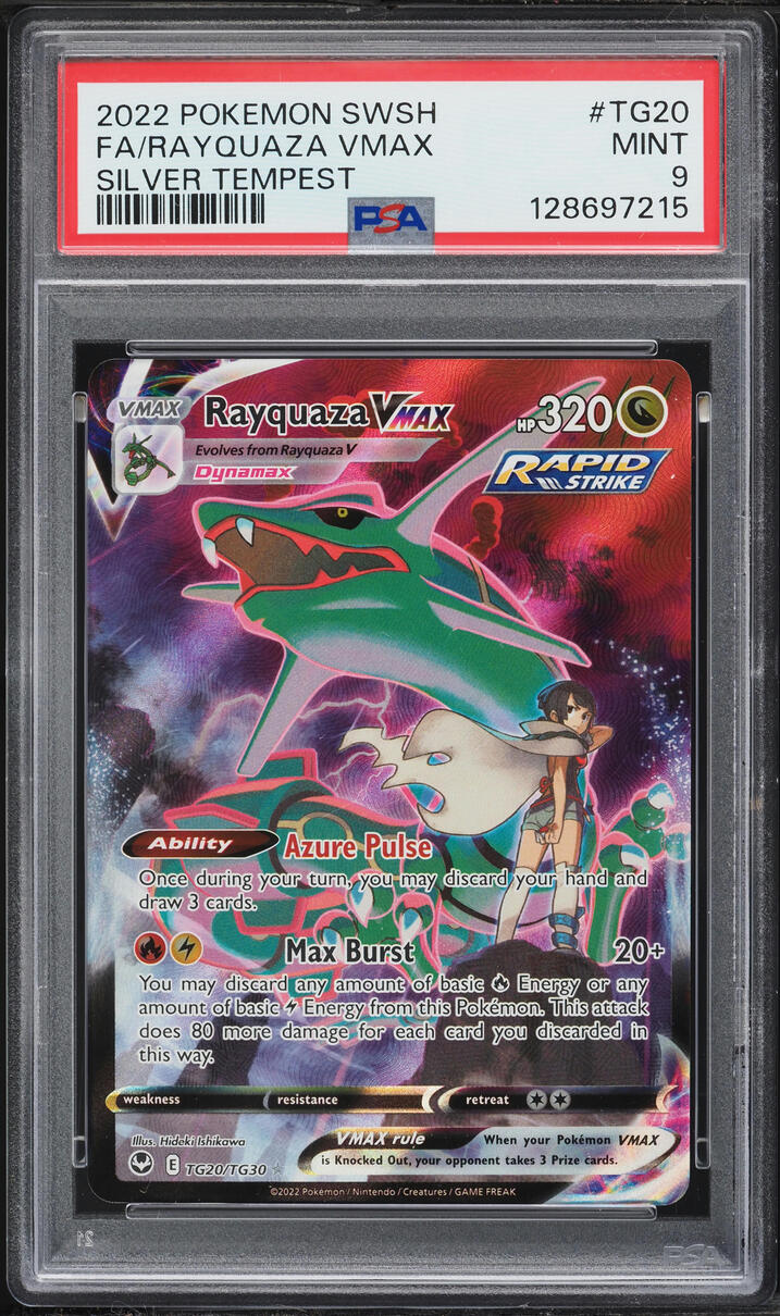 2022 Pokemon Sword & Shield Silver Tempest CHR Rayquaza VMAX #TG20 PSA 9 MINT