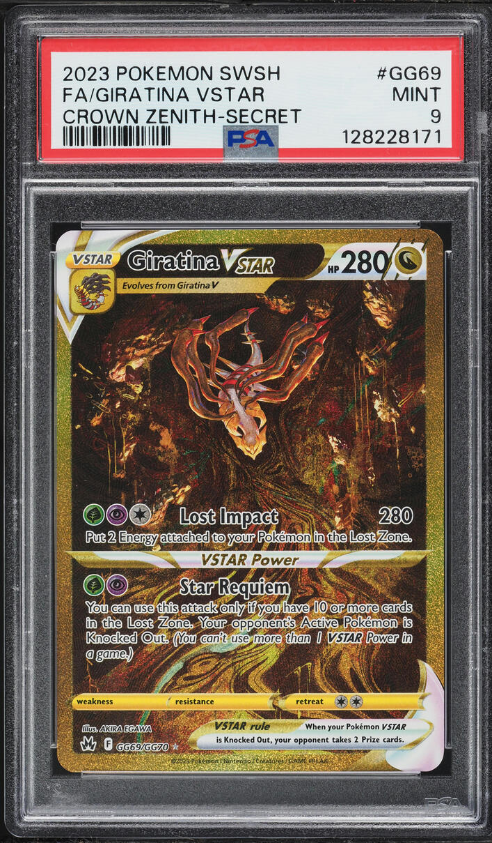 2023 Pokemon Sword & Shield Crown Zenith Gold Rare Giratina VSTAR #GG69 PSA 9 MINT