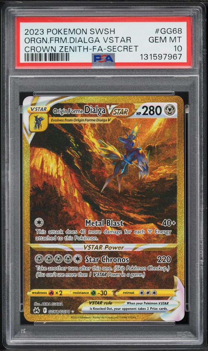 2023 Pokemon SWSH Crown Zenith Gold Rare Origin Forme Dialga VSTAR #GG68 PSA 10 GEM MINT