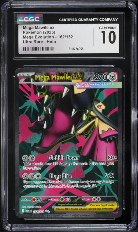 2025 Pokemon Mega Evolution Full Art Mega Mawile Ex #162 PSA 10