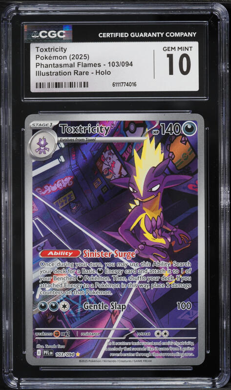 2025 Pokemon Mega Phantasmal Flames IR Toxtricity #103 CGC 10 GEM MINT