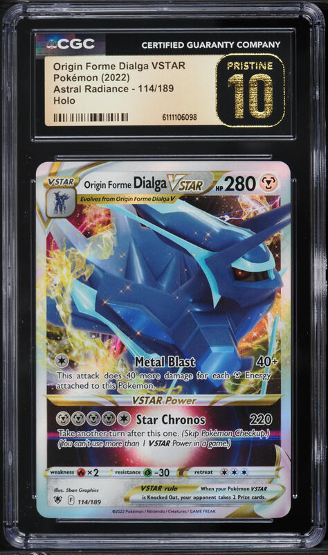 2022 Pokemon Sword & Shield Astral Radiance Holo Origin Forme Dialga VSTAR #114 CGC 10 PRISTINE
