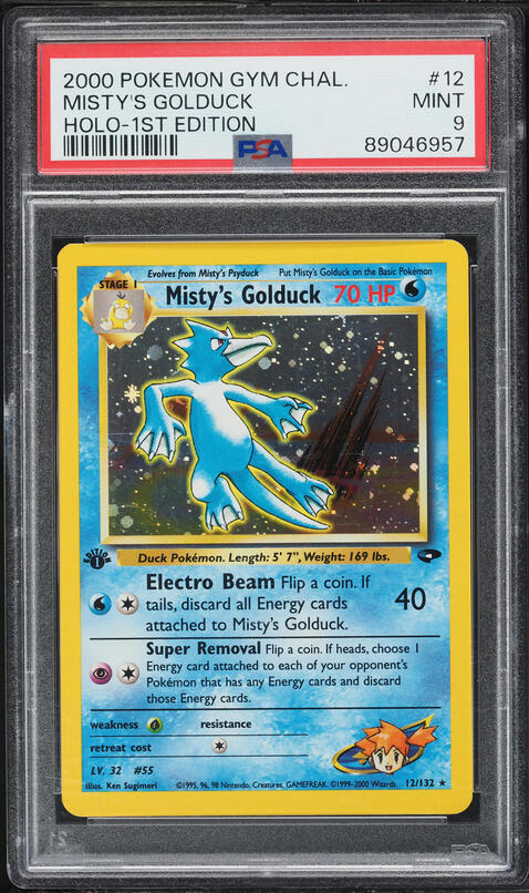2000 Pokemon Gym Challenge 1st Edition Holo Misty's Golduck #12 PSA 9 MINT