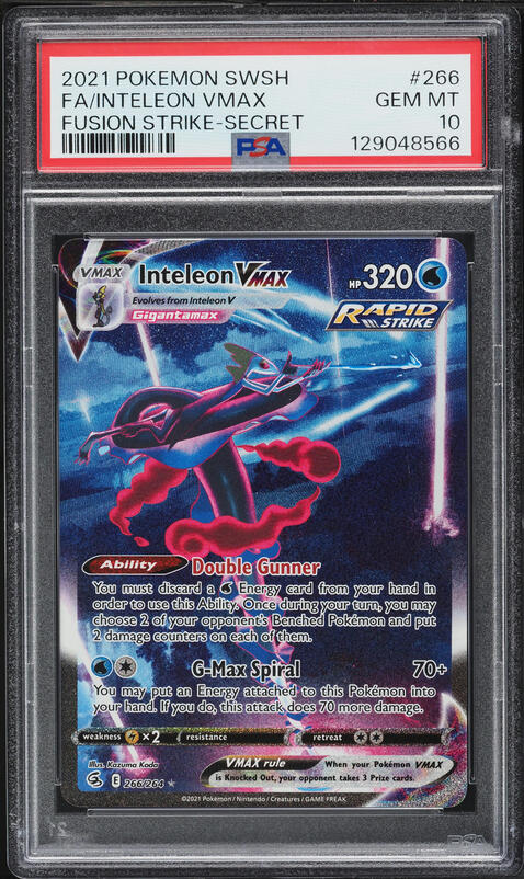 2021 Pokemon Sword & Shield Fusion Strike Alt Art Inteleon VMAX #266 PSA 10 GEM MINT