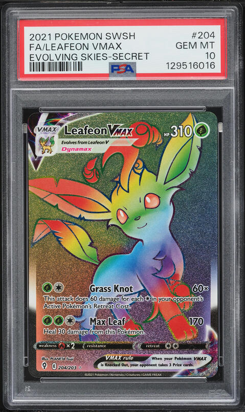 2021 Pokemon Sword & Shield Evolving Skies Rainbow Rare Leafeon