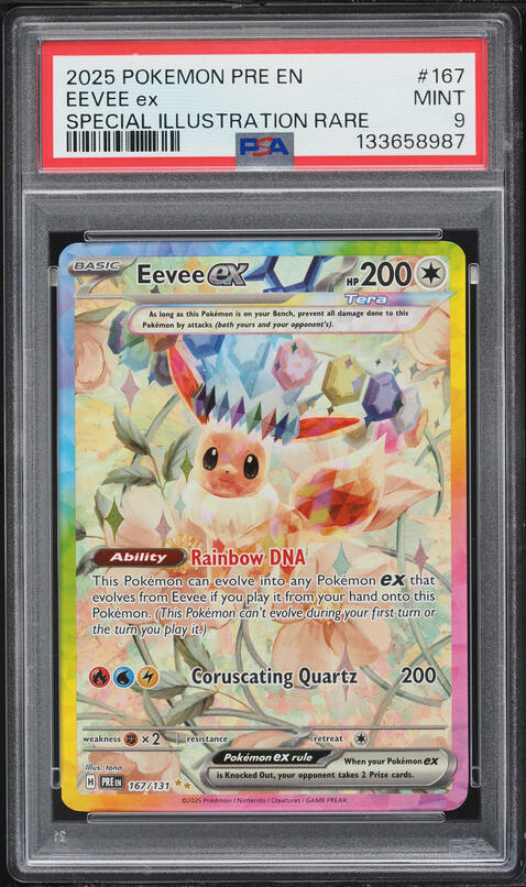 2025 Pokemon Scarlet & Violet Prismatic Evolutions SIR Eevee ex #167 PSA 9 MINT