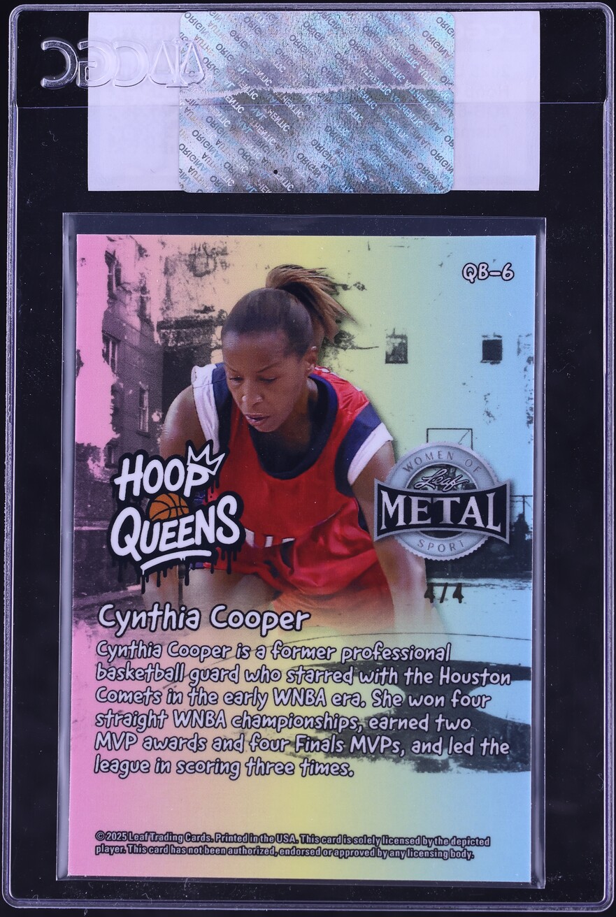 2025 Leaf Metal Women Of Sport Hoop Queens Prismatic Tie-Dye Cynthia Cooper 4/4 #QB-6 CGC AUTH