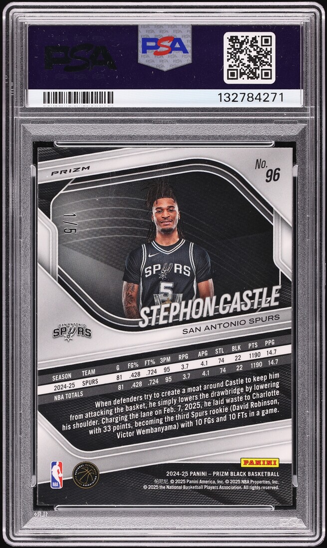 2024 Panini Prizm Black Gold Vinyl FOTL Stephon Castle ROOKIE 1/5