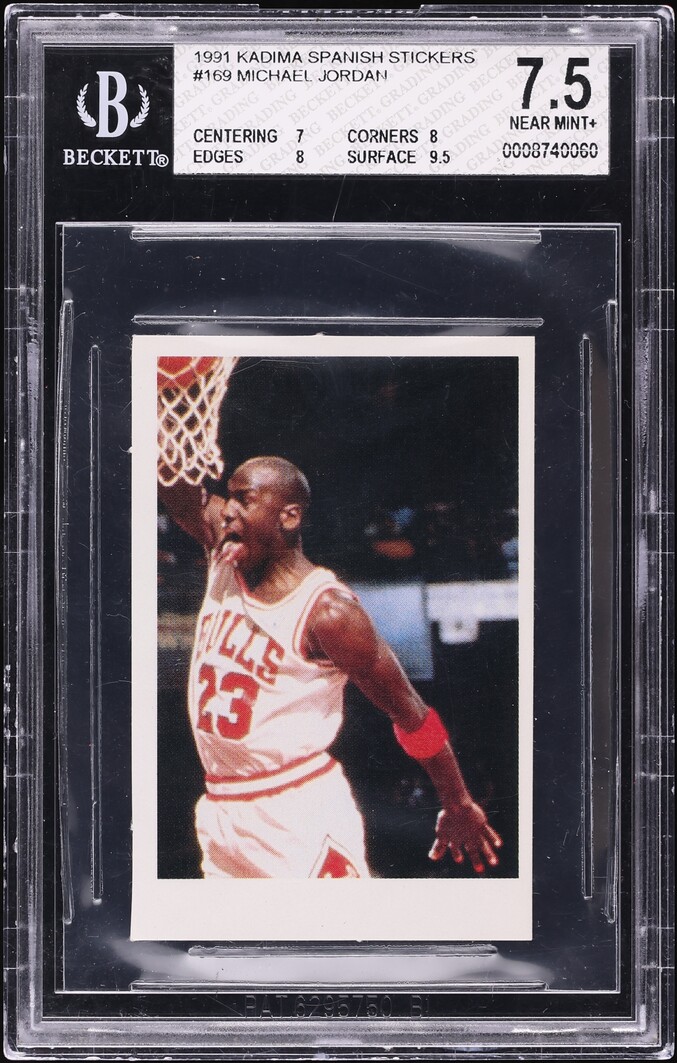 1991 Kadima Spanish Stickers Michael Jordan #169 BGS 7.5 NRMT+