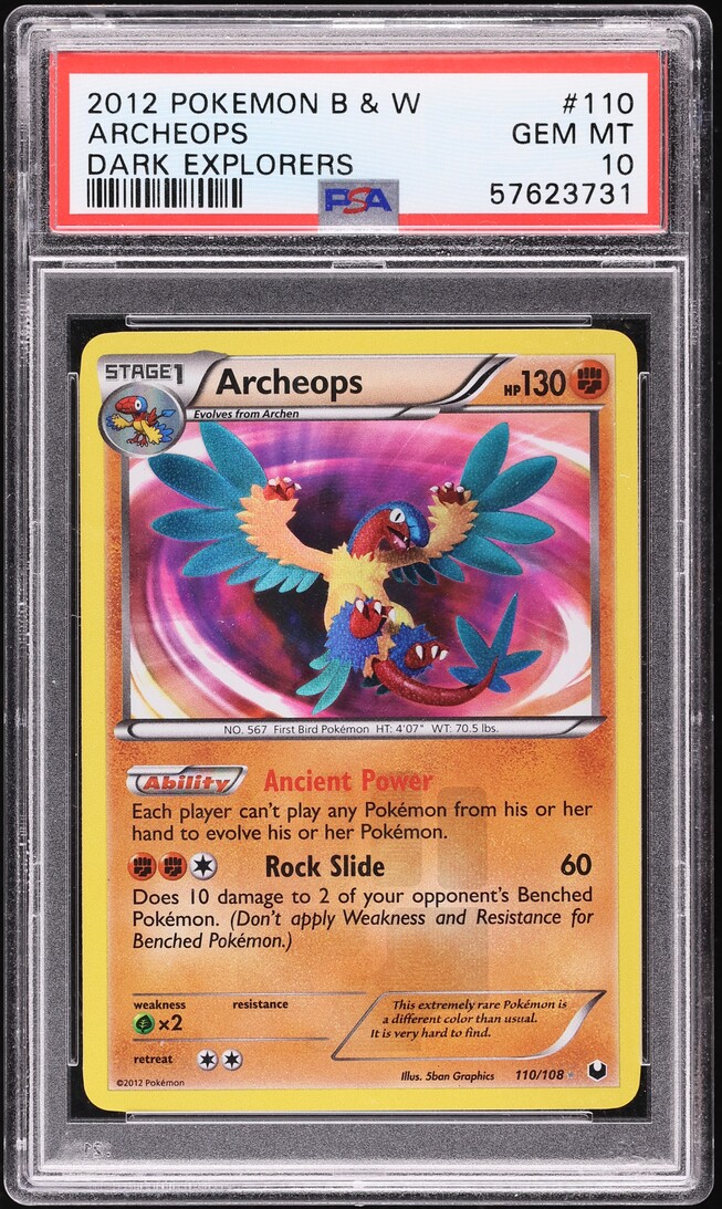 2012 Pokemon Black & White Dark Explorers Archeops #110 PSA 10 GEM MINT