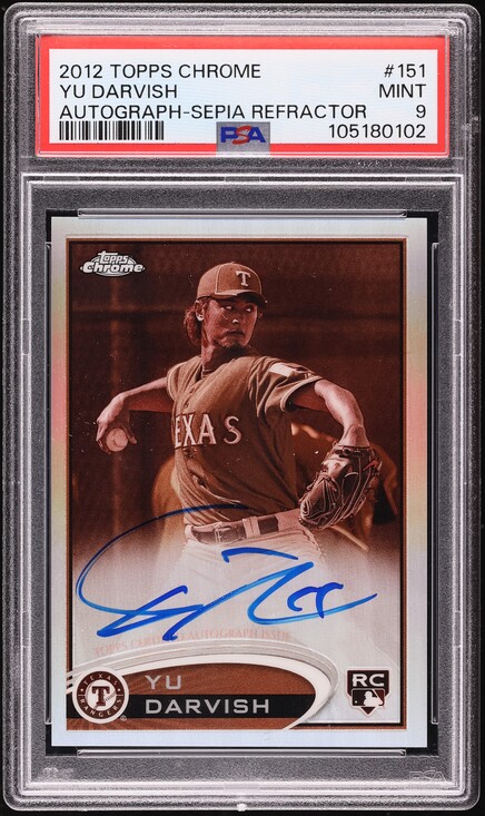 2012 Topps Chrome Sepia Refractor Yu Darvish ROOKIE AUTO /75 #151