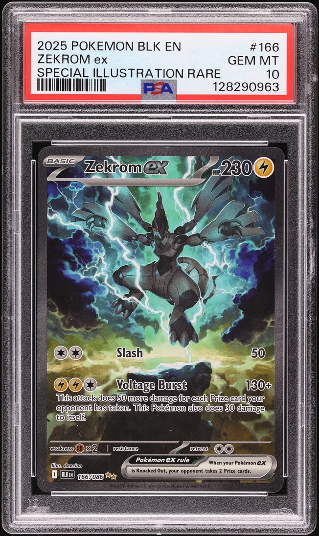 2025 Pokemon Scarlet & Violet Black Bolt SIR Zekrom ex #166 PSA 10