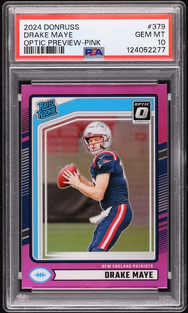 2024 Donruss Optic Preview Pink Drake Maye ROOKIE #379 PSA 10 GEM MINT