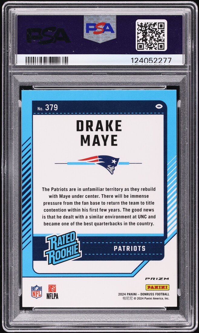 2024 Donruss Optic Preview Pink Drake Maye ROOKIE #379 PSA 10 GEM MINT