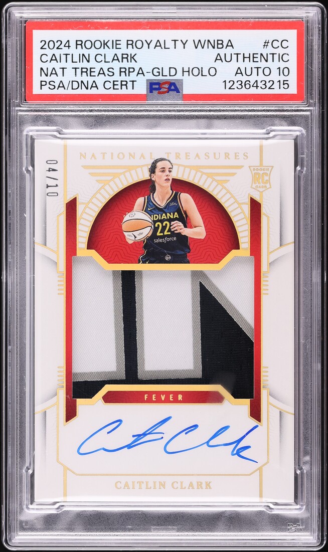 2024 National Treasures Royalty WNBA Caitlin Clark ROOKIE PATCH AUTO DNA 10 /10 PSA AUTH