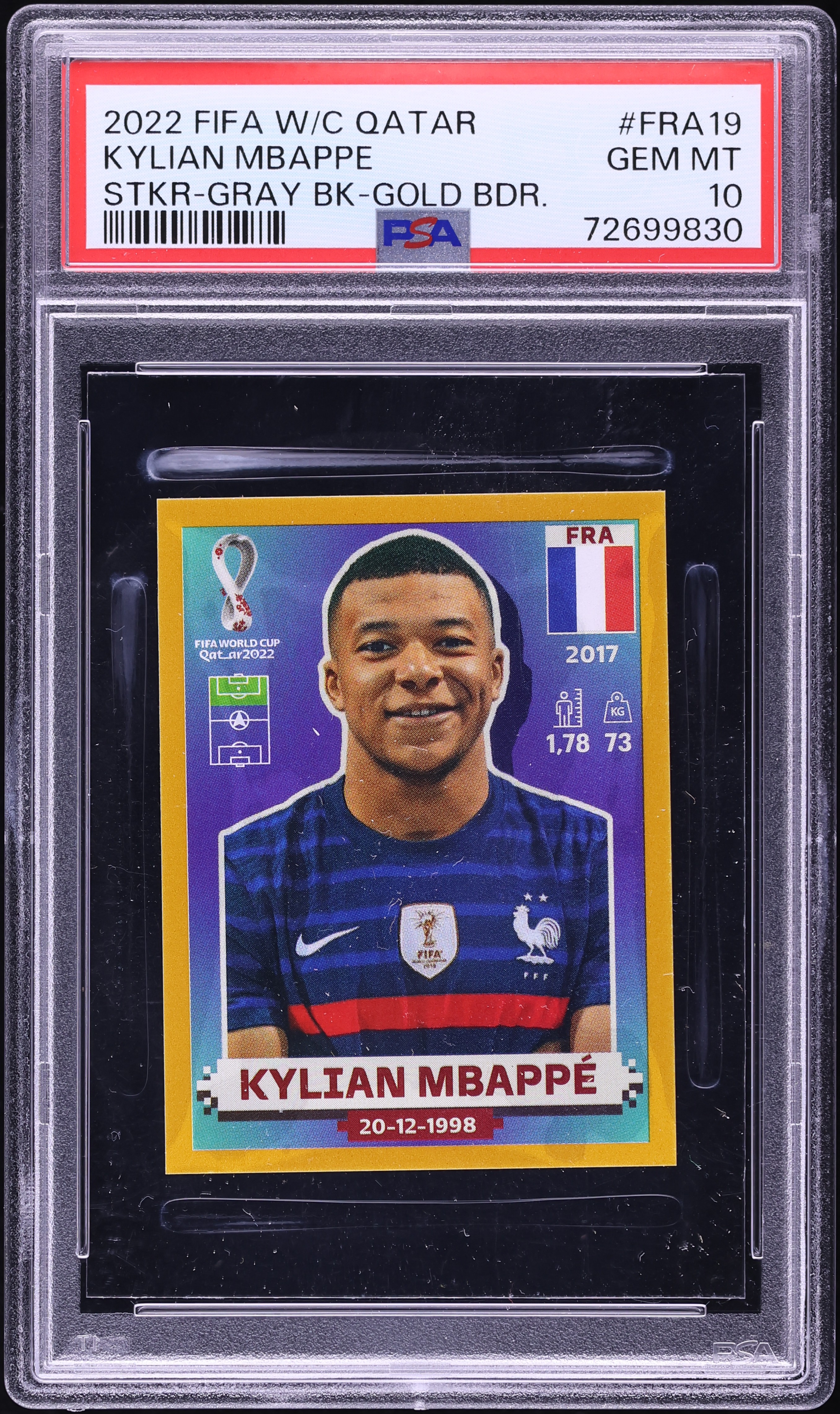 2022 Panini FIFA World Cup Qatar Stickers Gold Border Kylian