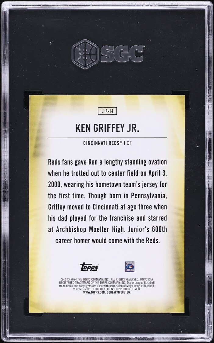 2024 Topps Update Legendary Home Field Advantage Ken Griffey Jr. #LHA-14 SGC 10 GEM MINT