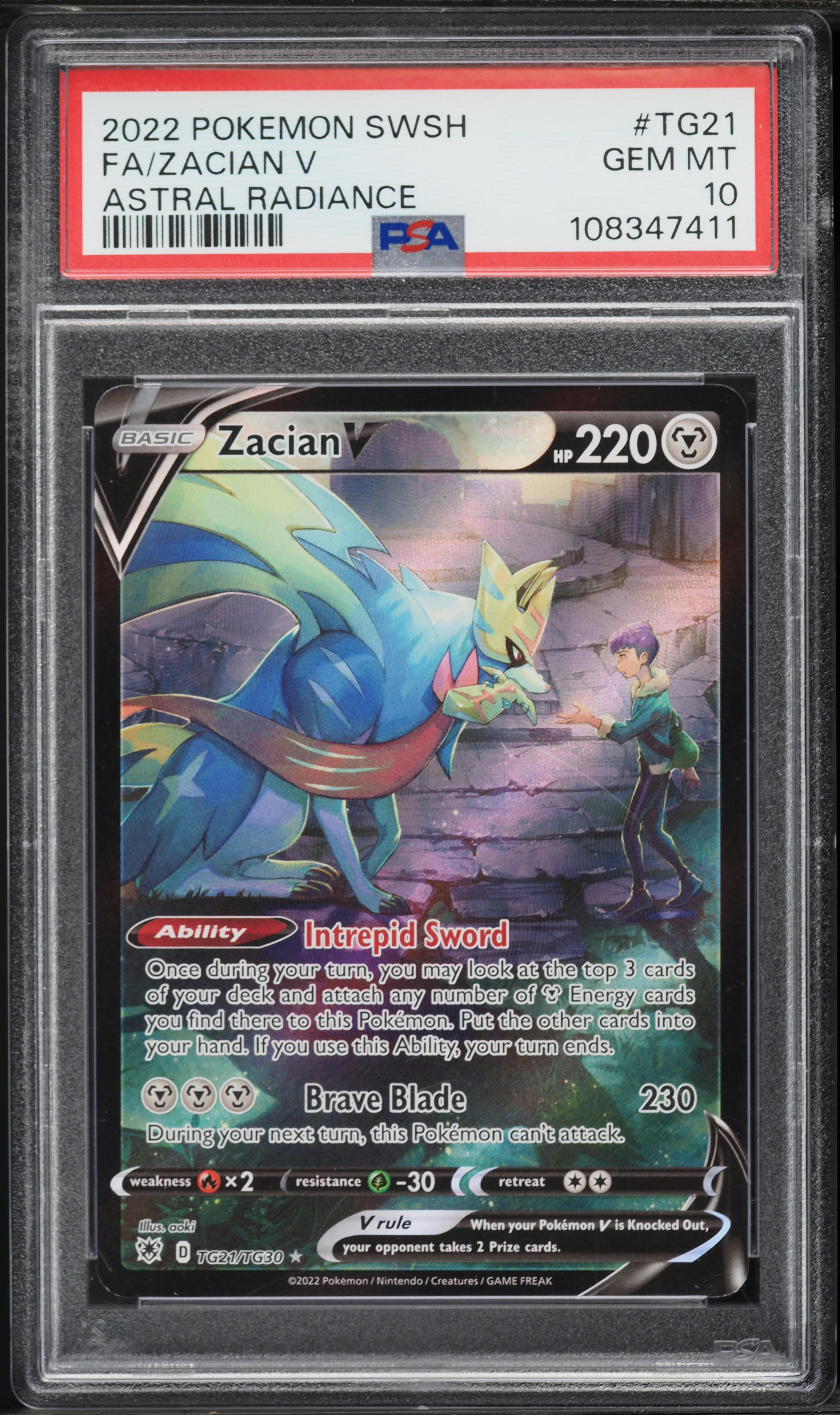 2022 Pokemon Sword & Shield Astral Radiance CHR Zacian V #TG21 PSA