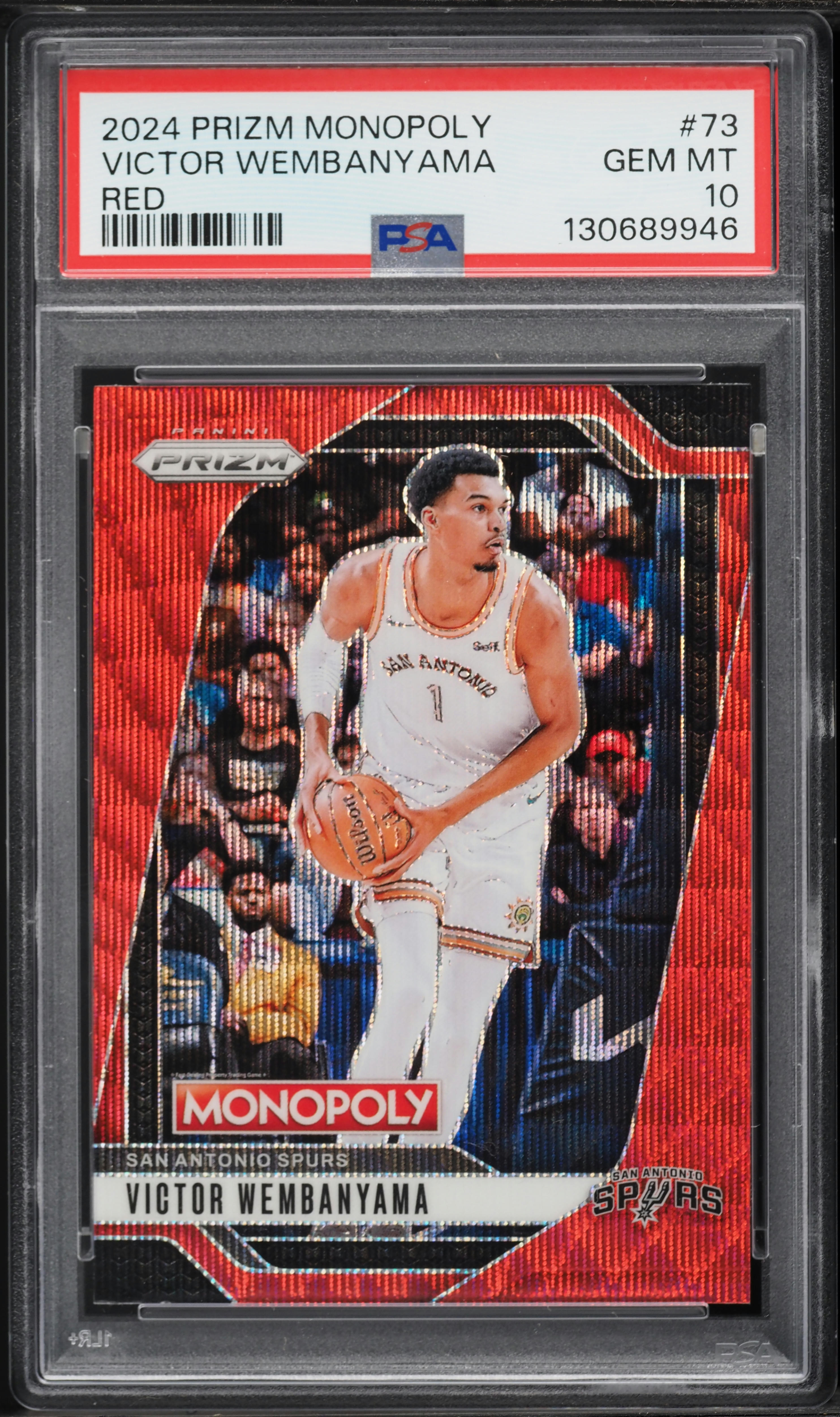 2024 Panini Prizm Monopoly Red Victor Wembanyama #73 PSA 10 GEM