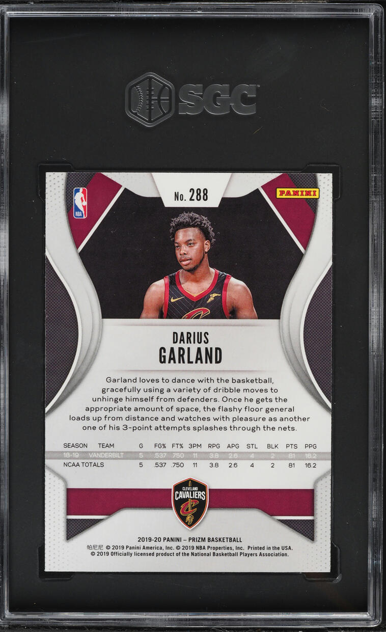 2019 Panini Prizm Darius Garland ROOKIE #288 SGC 9.5 MINT+