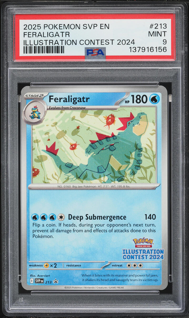 2025 Pokemon Scarlet & Violet Promo Illustration Contest '24 Feraligatr #213 PSA 9 MINT