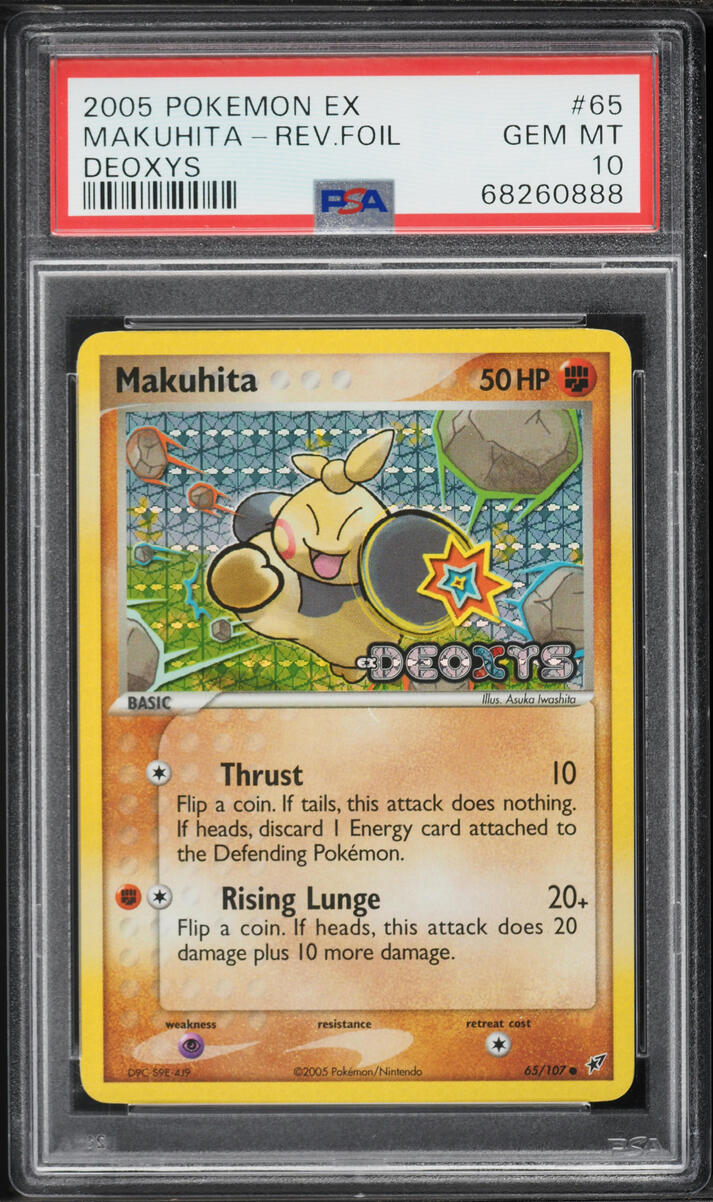 2005 Pokemon EX Deoxys Reverse Holo Makuhita #65 PSA 10 GEM MINT