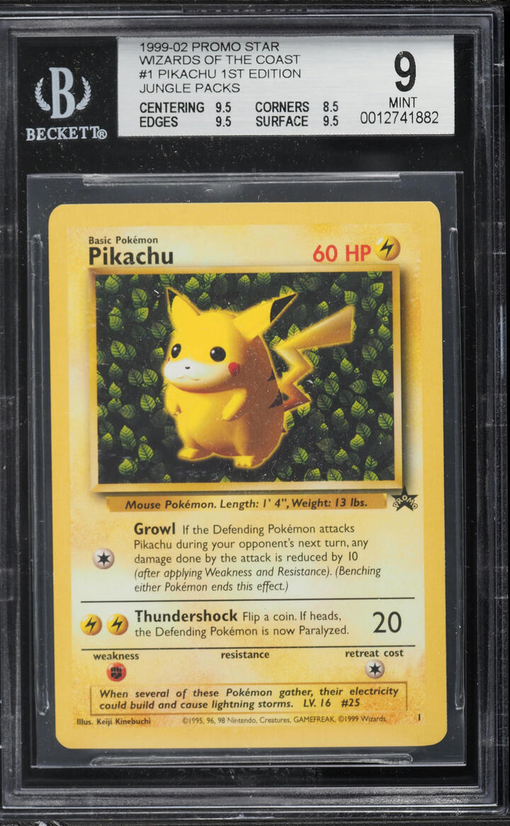 1999 Pokemon League Promo Pikachu #1 BGS 9 MINT