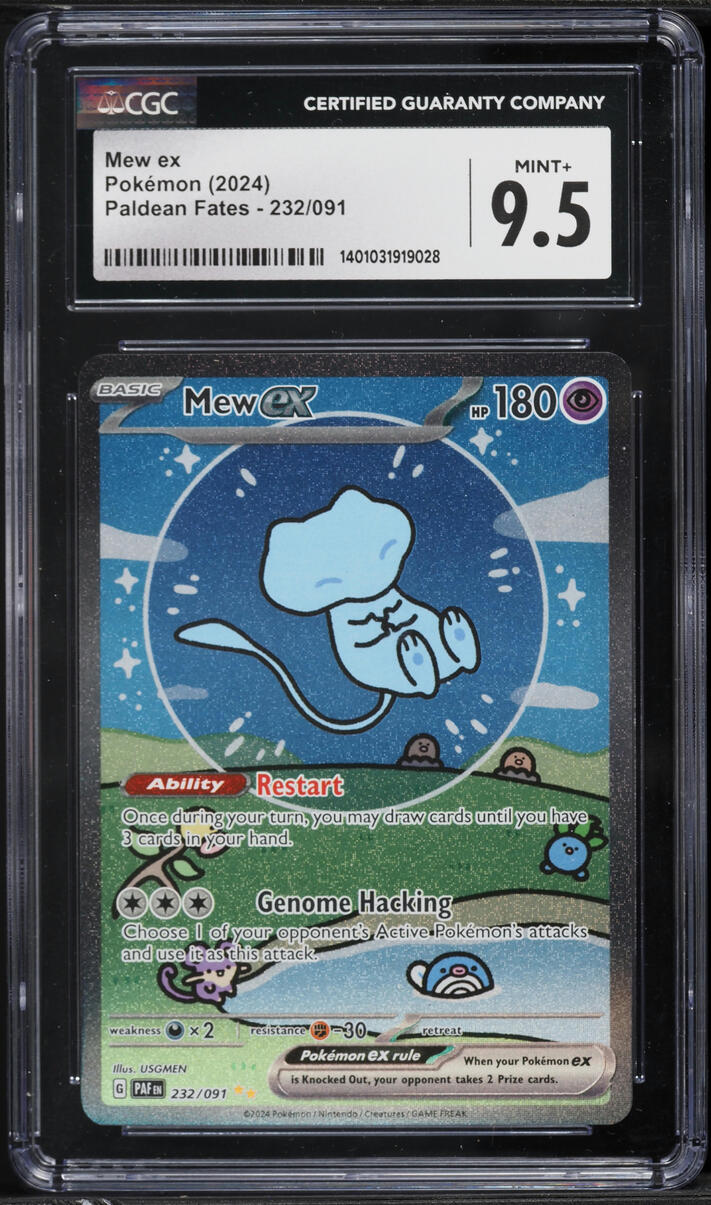 2024 Pokemon Scarlet & Violet Paldean Fates SIR Mew ex #232 CGC 9.5 MINT+