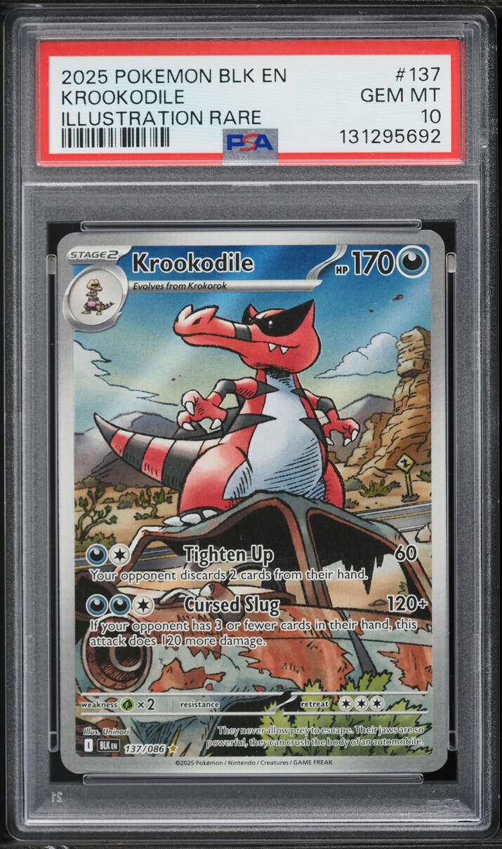 2025 Pokemon Scarlet & Violet Black Bolt IR Krookodile #137 PSA 10 GEM MINT